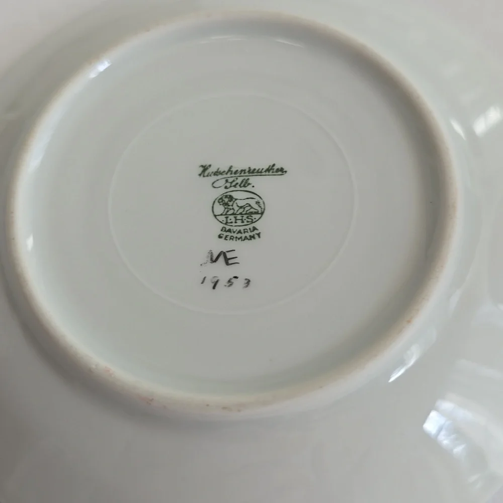 Vintage Set Of 2 Demitasse Cup Saucer Bavaria Hutschenreuther China "Blue Rock" - Picture 5 of 11
